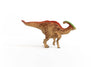 The Schleich Parasaurolophus Large Dinosaur Toy features a red and brown body with a green crest, standing on a white background—making it an ideal gift for any dinosaur enthusiast or a perfect addition to your Schleich Dinosaurs collection.