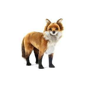 The Standing Red Fox Stuffed Animal features realistic details like a bushy tail, lifelike fur, and perked-up ears, showcasing the craftsmanship of hand-sewn plush toys.