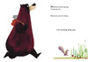 A bear with a backpack heads left while a squirrel with a stick and bundle stands in grass and flowers on the right—an adorable picture book scene from "I'm Sticking With You," celebrating friendship and togetherness.