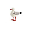 A Seagull Bird Stuffed Animal model standing, featuring detailed white and gray plumage, bright red legs, and a pointed red beak, isolated on a white background. This realistic stuffed animal captures