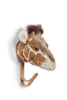 The Coat Hanger - Giraffe is a whimsical plush giraffe head mounted on a wooden wall hook, perfect for adding playful decoration to any plain white wall.