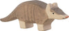 The Holztiger Armadillo is a handcrafted wooden toy, painted in brown and gray with simple features and a friendly look—part of the delightful HOLZTIGER figures collection.