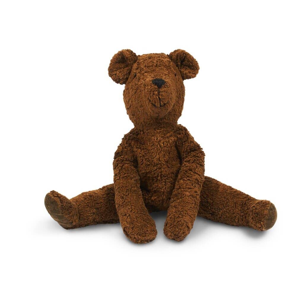 The Senger Naturwelt Stuffed Animal - Large Brown Bear sits upright with legs apart and arms by its sides, set against a plain white background.