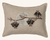 The Coral & Tusk Bat Branch Pillow features a beige rectangular design with a silver moon, brown branch, and baby bats—perfect for your Halloween display. Ships in one week.