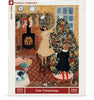 Illustration of two women decorating a Christmas tree by a fireplace with stockings and gifts, featured on the Tree Trimmings - 1000 Piece Jigsaw Puzzle box.