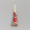 The Santa Bear Ornament, adorned in a festive red suit with a hat and sack, brings an elegant touch to holiday decor. It features a cream loop for easy hanging and makes an ideal Christmas gift. Displayed against a light gray background, it beautifully captures the spirit of the season.