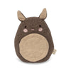 A plush toy resembling Wooden Activity Kangaroo, crafted from organic cotton, with a brown body, beige belly, small ears, and a cute facial expression, isolated on a white background.