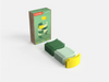 Curved green, gray, and yellow toy track pieces from the WaytoPlay: Arches - Starter Set are arranged on a white surface next to a box labeled “waytoplay arches.” The box displays an image of the arches stacked vertically, highlighting this creative construction toy.