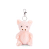 The Bukowski - Baby Oink Pig Bag Charm is an adorable plush pink pig keychain featuring black eyes, a round snout, and a silver clip attachment on top—making it the perfect playful accessory to add to your favorite bag or backpack.