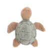 The Bukowski Baby Sandy Sea Turtle is a plush stuffed animal with a round green shell and light brown head, legs, and tail, shown on a white background.