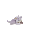 The Olli Ella Binky Dragon - Misty - Lavender is a light purple plush dragon with glittery wings, pale accents, closed eyes, and a small brown magnetic pacifier in its arms, shown lying down against a white background.