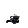 The Olli Ella Binky Kitten Koko - Black is a small plush cat toy with closed eyes, lying on its side with one paw out, as if sleeping. Its cuddly design and soft black fur look extra cozy against the plain white background.