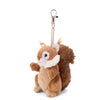 The Bukowski - Brunis Squirrel Bag Charm features a plush squirrel design complete with a fluffy brown tail, soft white cheeks, and a convenient metal clip on top for easy attachment. This adorable woodland companion is the perfect cute keychain or bag charm for your favorite bag or backpack.