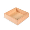 A Grapat Small Storage Box, a small, simple square wooden storage box with visible wood grain, sitting on a white background. The box is open, showing a hollow interior.