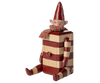 Add charm to any space with the PRE-ORDER: Maileg Elf with Drawer - Red. This collectible elf features a red hat, scarf, striped body, pointed ears, and outstretched arms and legs. Estimated arrival is mid August.