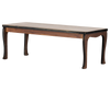 The Maileg Long Dining Table, Mouse features a rectangular wooden design with gently curved legs and a dark brown finish, ideal for mouse furniture or dollhouse accessories. Expected arrival: 03/15/26. Shown against a plain white background.