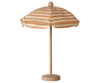 The Maileg Beach Umbrella, Mouse – Soft Coral (expected arrival 03/15/26) features a small wooden base and striped canopy, ideal for pretend play or adding a cozy beach spot to your Maileg mouse family’s scene.