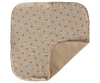 The Maileg Lullaby Friends Bunny Mini in Cream Yellow (arriving 04/15/26) is a square, beige baby blanket with rounded corners and pastel polka dots, plus a soft tan lining—ideal as a gift or paired with lullaby friends.