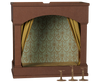 The PRE-ORDER: Maileg Theater With Light, Mouse Size features a miniature wooden design with a green patterned reversible backdrop, yellow checkered curtains, and three small brown microphone stands in front. Estimated arrival: mid-November.