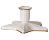 PRE-ORDER the Maileg Christmas Candle Holder, Star, Small—a white ceramic holder with a ribbed cylinder socket, star-shaped base, and handpainted golden edges. Estimated arrival: Early September.