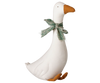 PRE-ORDER: Maileg Goose, Small - Off White features an orange beak and feet and a green patterned scarf. Sitting upright against a white background, it’s perfect for adding charm to your seasonal home decor. Estimated arrival mid-September.