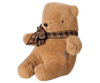 A PRE-ORDER: Maileg Teddy Bear Plush, Mini - Mushroom sits upright against a plain white background, featuring soft plush fabric and a charming vintage-inspired design. Estimated arrival is early October.