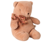 A PRE-ORDER Maileg Teddy Bear Plush, Small, in Vintage Rose sits upright against a plain white background. This soft, huggable bear features a classic, simple design and will arrive in early October.