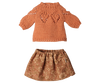 The PRE-ORDER: Maileg Skirt and Knitted Sweater - Medium Mouse (Estimated Arrival Early November) is displayed flat on a white background.
