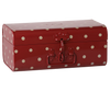The PRE-ORDER: Maileg Storage Suitcase, Small - Dark Red with Tray (Estimated Arrival Early November) is a charming storage piece ideal for the Maileg interior collection.