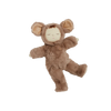 The Olli Ella Cozy Dinkum - Mousy Pickle is a soft plush doll in a brown fuzzy costume with round ears, closed eyes, and a peaceful expression—resembling a cozy animal suit. The doll is shown lying on a white background.