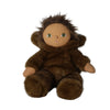 Olli Ella Dinky Dinkum Doll - Wesley Werewolf plush, featuring a brown fuzzy hooded suit, green eyes, and small white fangs.