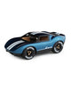The Playforever MINI KEN CASH Blue is a classic blue toy car featuring white racing stripes, black-tinted windows, "SUNRAY" tires, gold and black rims, and "Ken" on the side—evoking the spirit of a Ken Miles car.