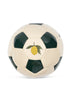 Introducing the Konges Sloejd Football Set: a cream and dark green soccer ball featuring a charming yellow lemon with green leaves illustration on one of its panels. Perfect for backyard practice or adding a whimsical touch to your football activity set, this playful design captures the signature style of Konges Sløjd football accessories.