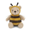 The MON AMI Bee Bear Plush Toy sits upright against a white background, dressed in a yellow and brown striped bee costume with wings and antennae—an adorable addition to any stuffed animal collection.
