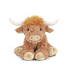 Mon Ami - Harold the Highland Cow Plush Toy sits upright with shaggy light brown fur, a beige snout, cream horns, and tan hooves against a white background—an irresistibly cozy stuffed animal companion.