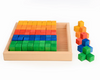 interlocking colorful wooden blocks