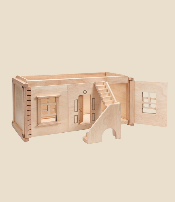 Enhance your PlanToys Victorian Dollhouse with the Basement Floor extension, perfect for adding extra space and customizing your wooden dollhouse setup.