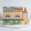 A Meshka & Friends Block Set construction resembling a stylized castle with arches and a tower, depicted against a plain white background.