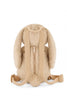 Snuggle Bunnies - Penelope Backpack - Hazelnut: a tan plush bunny backpack with long hanging ears, a central zipper closure, and adjustable shoulder straps.