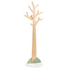 A Forest Coat Stand designed to resemble a stylized tree, perfect for children, featuring multiple branches for hanging items, with a white base incorporating green accents.