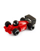 The Playforever Car TURBO Verve Laser Rich Red features black wheels, a large rear wing with number 8, "Turbo" and "SUNRAY" in white, plus a driver in a sleek black helmet—ideal for F1 toy car fans.