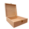 The Toverlux Silhouette Storage Box Deluxe is a light wooden box with a hinged lid and gold-colored clasps, designed to organize Toverlux Silhouettes. Its plain, open interior is ideal for keeping your silhouettes neatly stored.