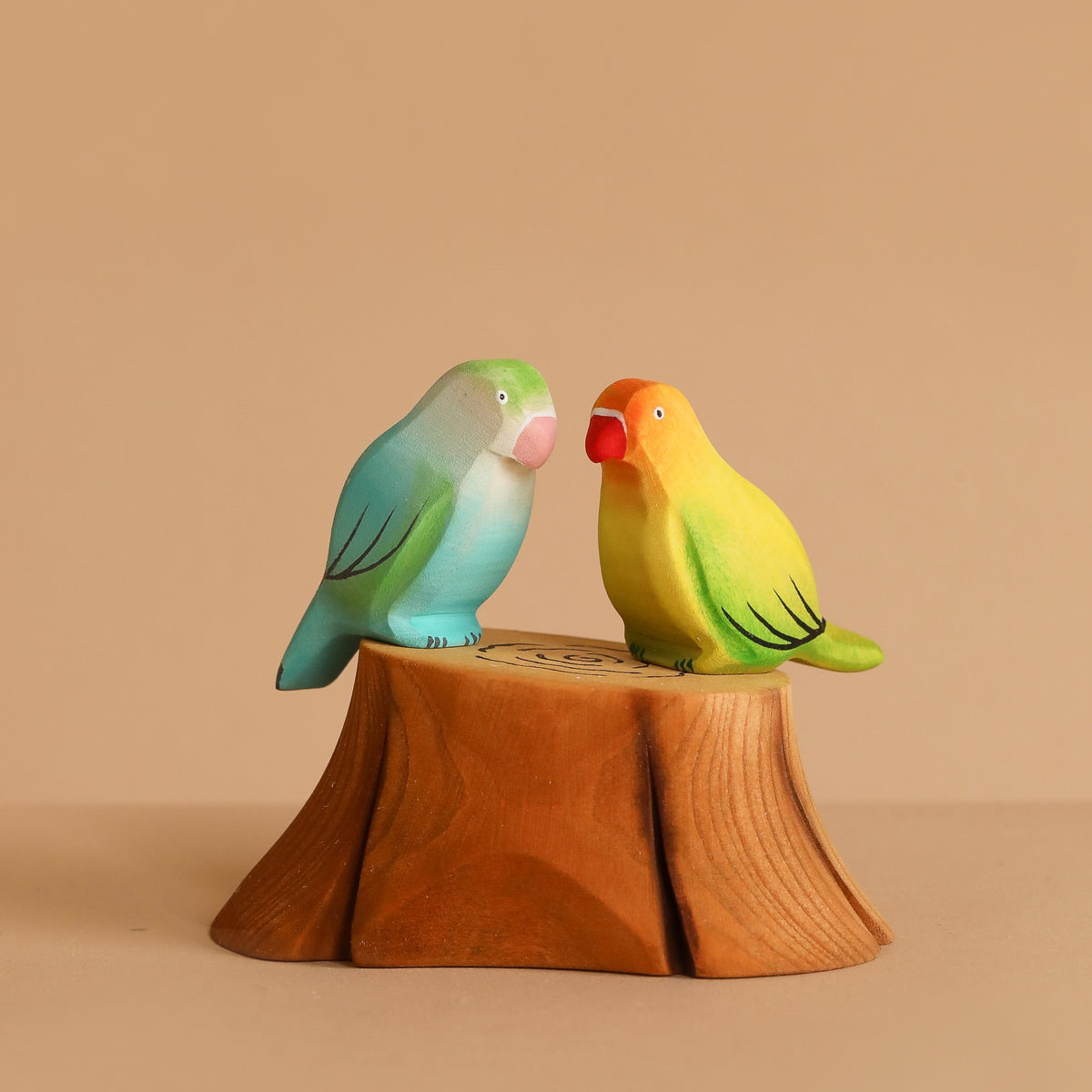 Bumbu Handmade Wooden Tree Stump and Lovebirds Set– Odin Parker