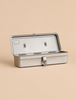 Open silver Multi-Purpose Steel Storage Tool Box T-320 with a front latch.