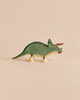 Handmade Holzwald Dinosaur - Triceratops sustainable wooden toy with a dark green body and natural wood-toned legs and horns, perfect for imaginative play.