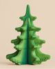 Bumbu Handmade Wooden Extra Large Sugar Pine Tree, a three-dimensional hand-painted wooden toy evergreen tree in shades of green.