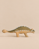 Handmade Holzwald Dinosaur - Ankylosaurus toy with an olive-green back and grey spikes along its spine.