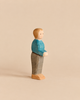 An Ostheimer Father, Blue Sweater handcrafted wooden toy figurine of a man wearing a blue sweater and grey trousers.