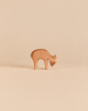 Handcrafted wooden Ostheimer Deer - Eating figurine of a deer with its head lowered as if grazing.