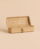 Open beige Toyo - Steel Toolbox Y-350 with a front latch.